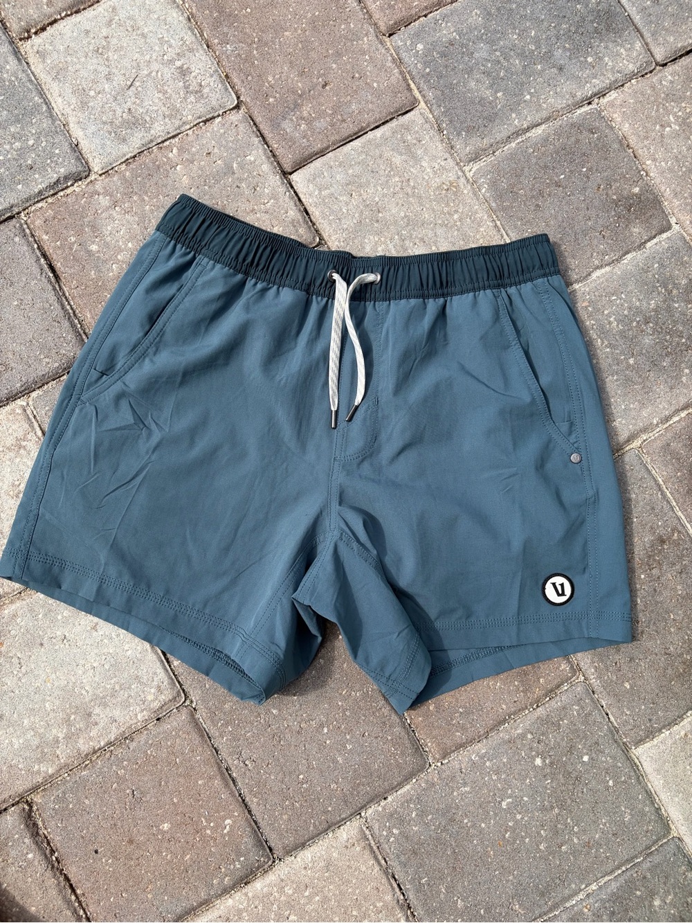 Vuori Men's Slate Blue Swim Hybrids with Black Waistband